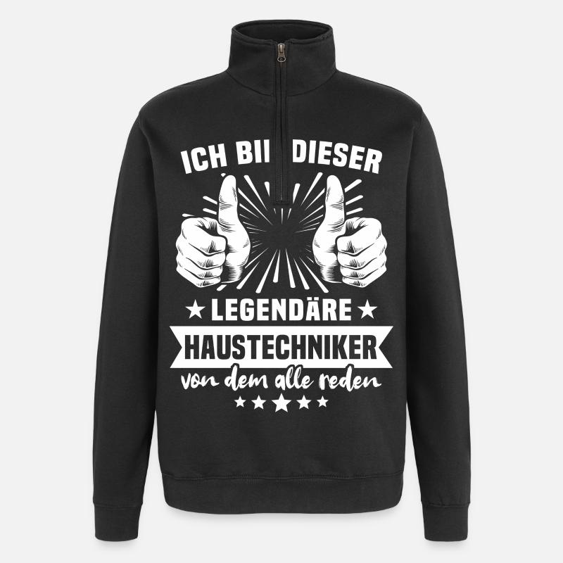 Légende du technicien interne - Sweat à zip 1/4 - noir