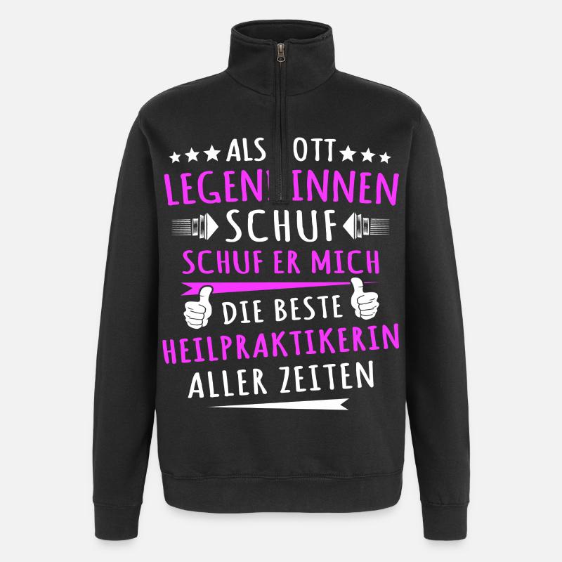 Heilpraktikerin Geschenkidee - Quarter-Zip-Sweatshirt - Schwarz