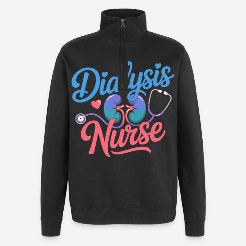 Conception d’infirmières en dialyse - Sweat à zip 1/4 - noir