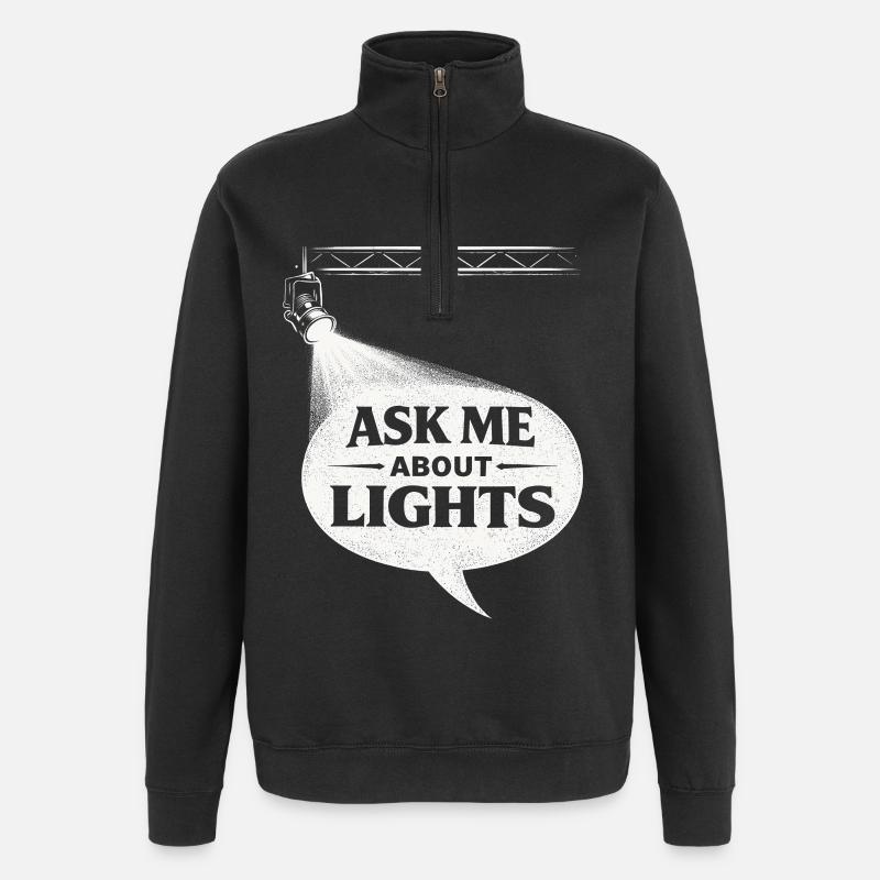 Lichttechniker me demande des lumières - Sweat à zip 1/4 - noir