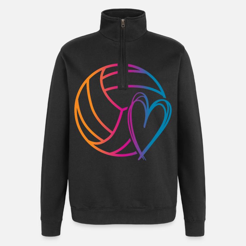 Ballon de volley-ball - Sweat à zip 1/4 - noir