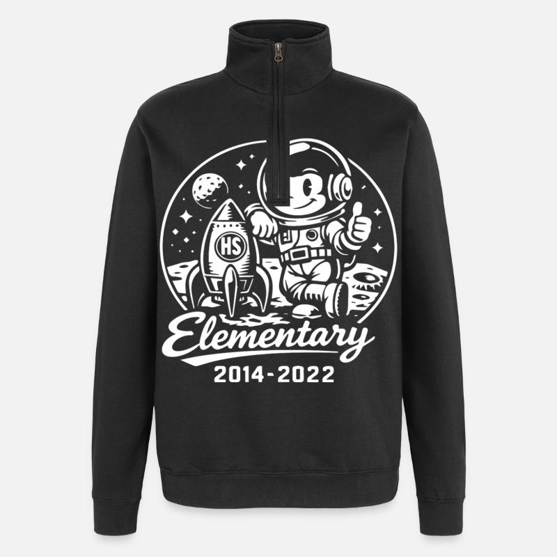 Astronaute Élémentaire Lune - Sweat à zip 1/4 - noir