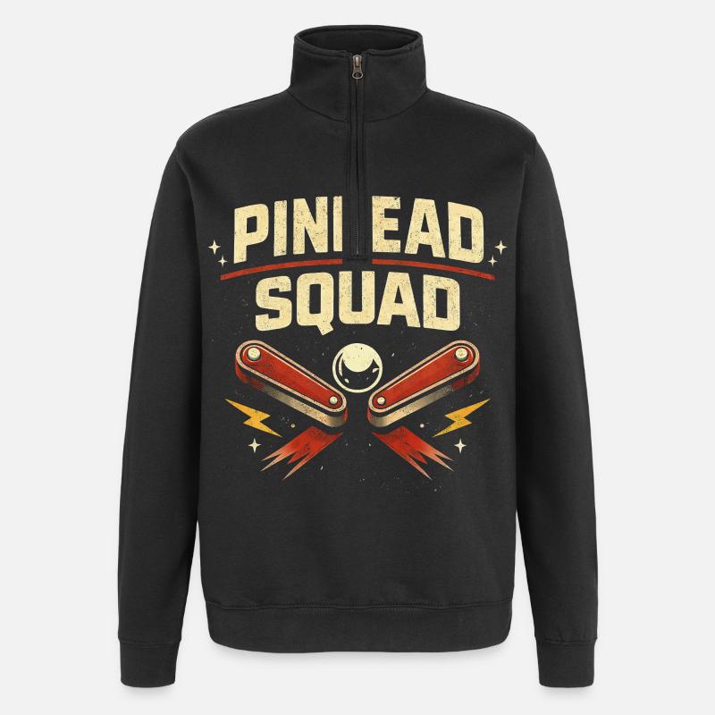 Pinball Squad Flipperspieler - Quarter-Zip-Sweatshirt - Schwarz