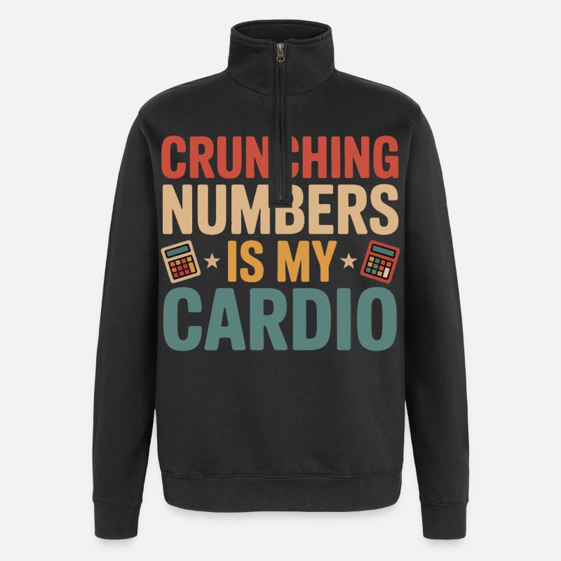 Zahlennerd Cardio Humor - Quarter-Zip-Sweatshirt - Schwarz