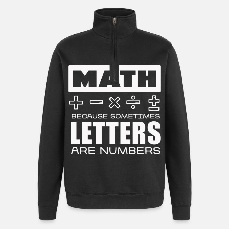Math: Letters are numbers - Quarter-Zip Sweatshirt - black