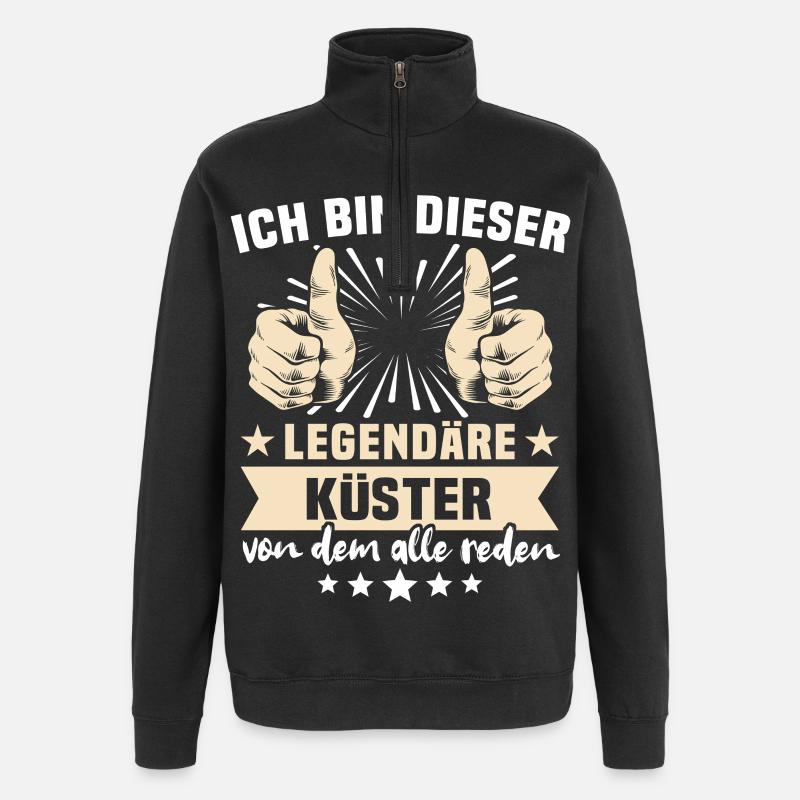 Küster Sprüche - Quarter-Zip-Sweatshirt - Schwarz