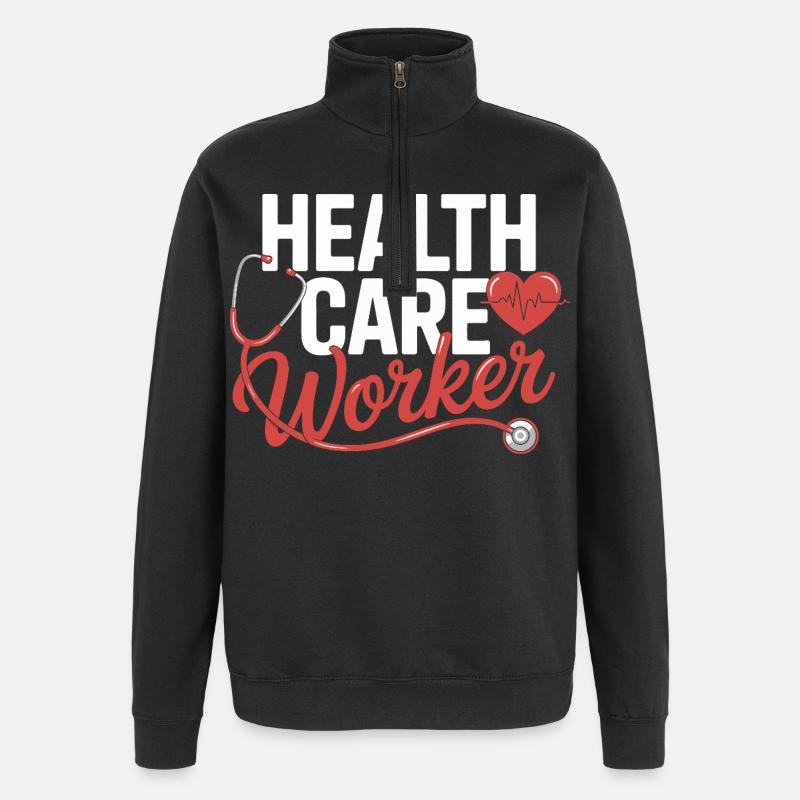 Emblème des professionnels de santé - Sweat à zip 1/4 - noir