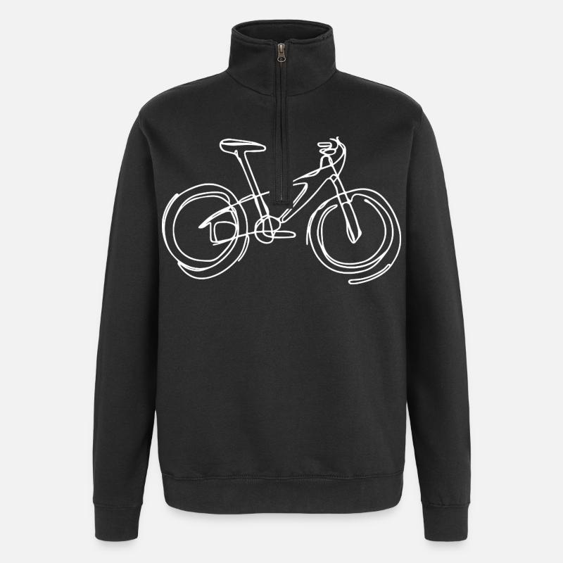 Dessin VTT - Sweat à zip 1/4 - noir