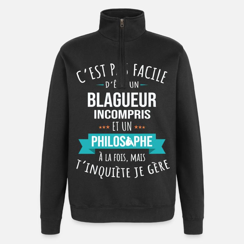 Joker Philosopher Misunderstood Humor - Quarter-Zip Sweatshirt - black