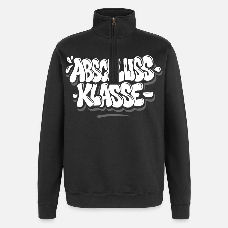 Abschlussklasse Graffiti - Quarter-Zip-Sweatshirt - Schwarz