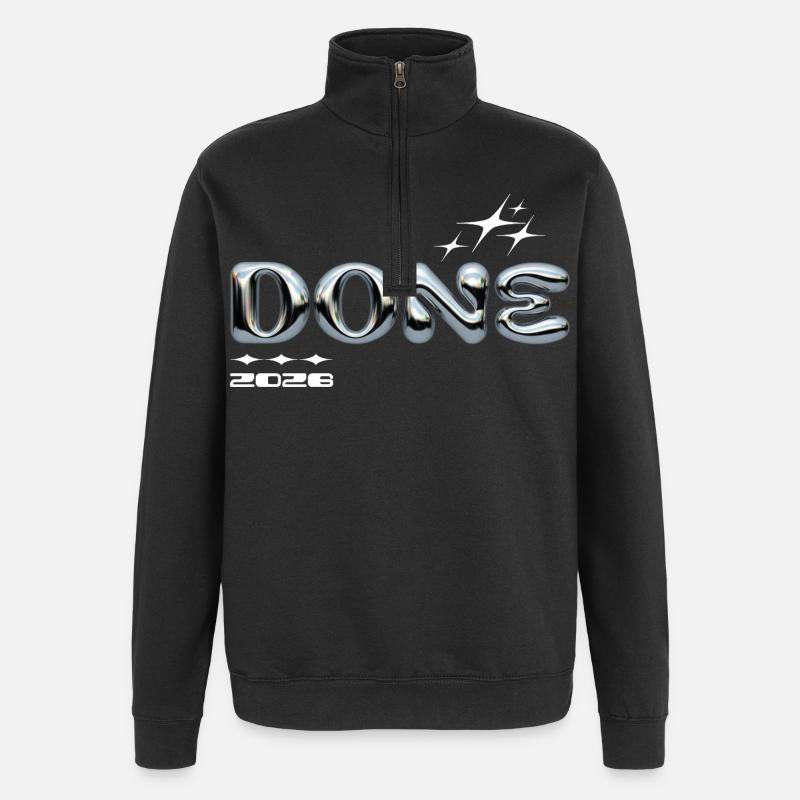 Fertig 2028 Chromblasen-Design - Quarter-Zip-Sweatshirt - Schwarz
