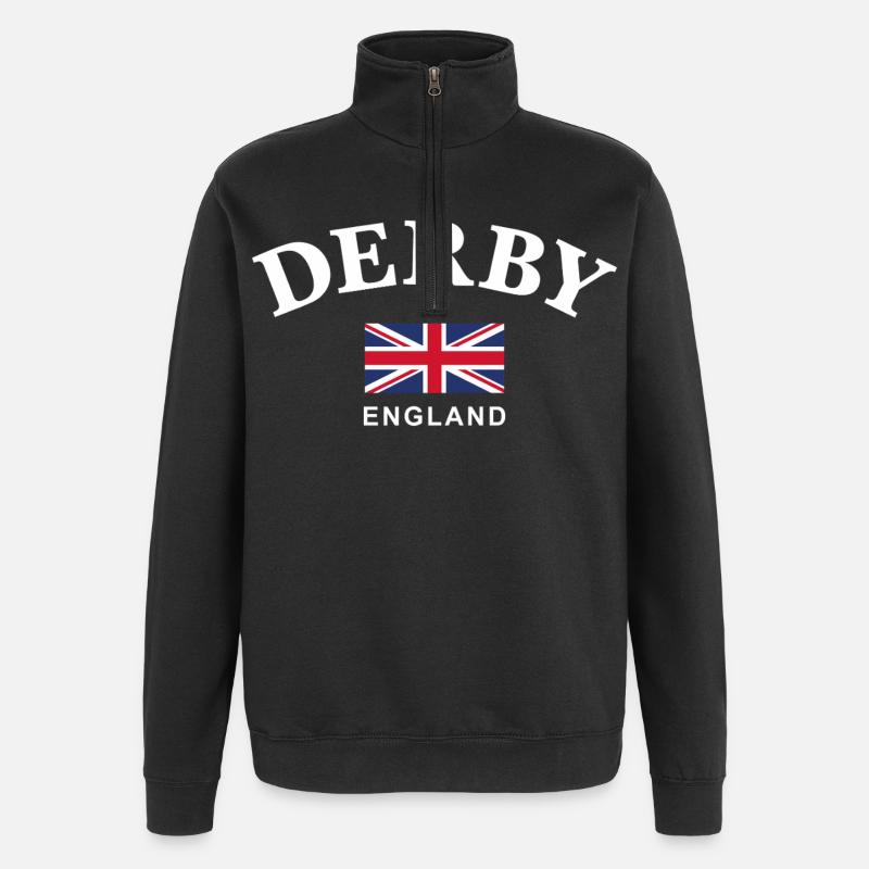Derby, Angleterre - Sweat à zip 1/4 - noir
