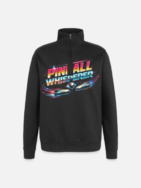 Pinball Whisperer Pinball Player - Quarter-Zip Sweatshirt - black