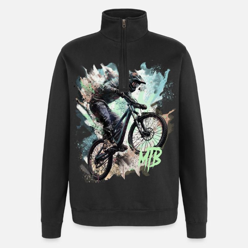 Mtb - Quarter-Zip-Sweatshirt - Schwarz