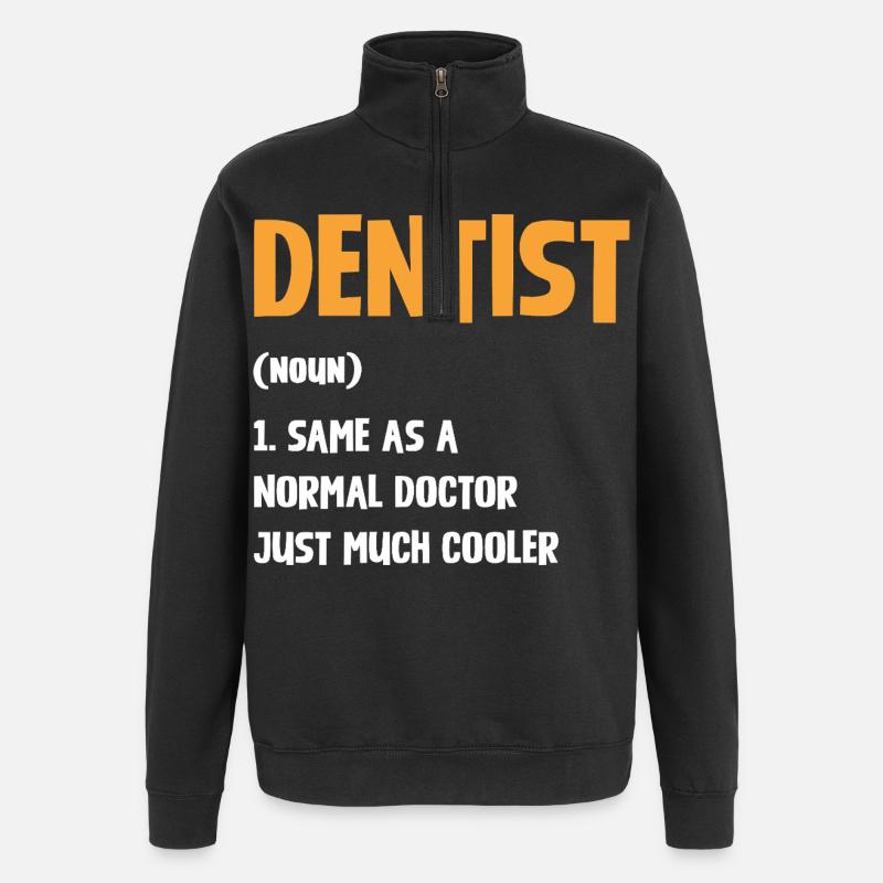 Typographie de l’humour dentaire - Sweat à zip 1/4 - noir