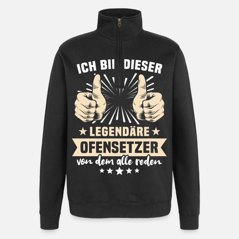 Ofensetzer Sprüche - Quarter-Zip-Sweatshirt - Schwarz