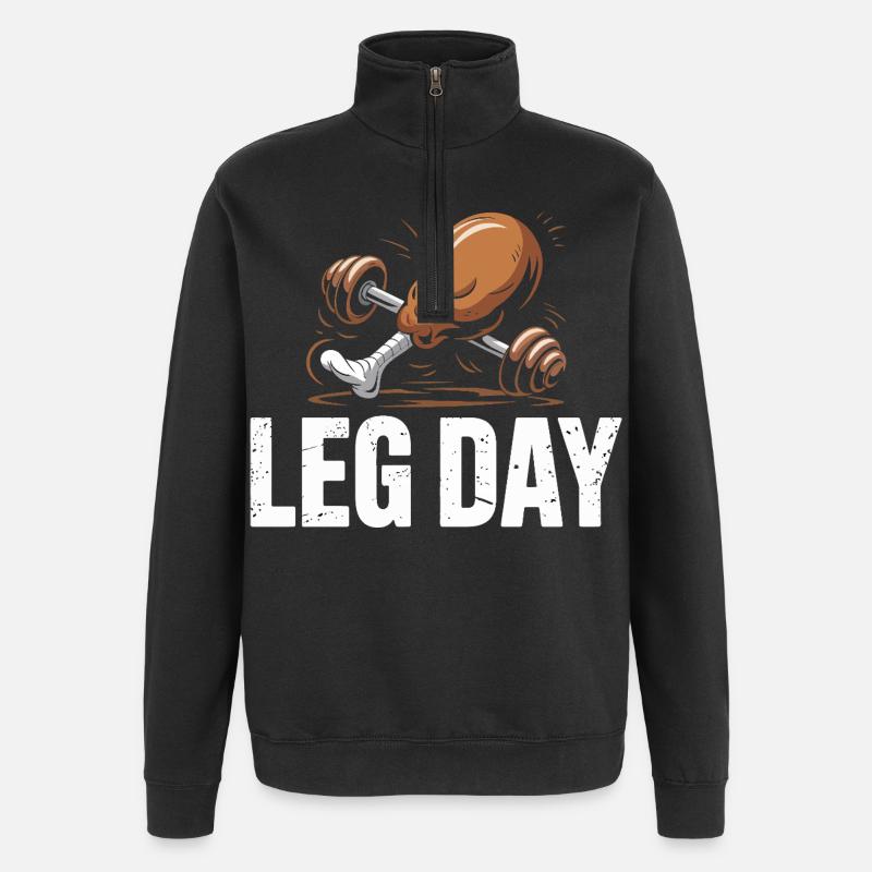 Leg Day Kraftduell - Quarter-Zip-Sweatshirt - Schwarz