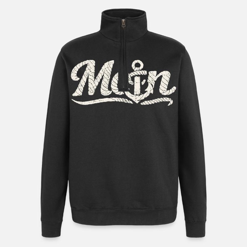 Conception côtière Moin Anchor - Sweat à zip 1/4 - noir