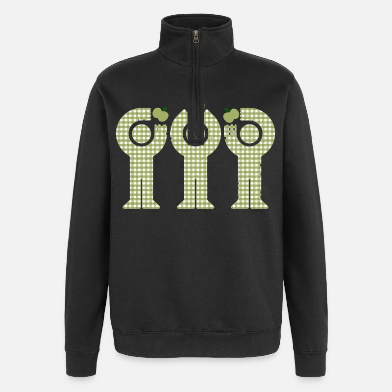 Green Gingham Minis Apfelfiguren - Quarter-Zip-Sweatshirt - Schwarz