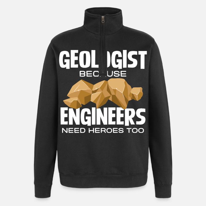 Geologist Held: Engineers need heroes - Quarter-Zip Sweatshirt - black