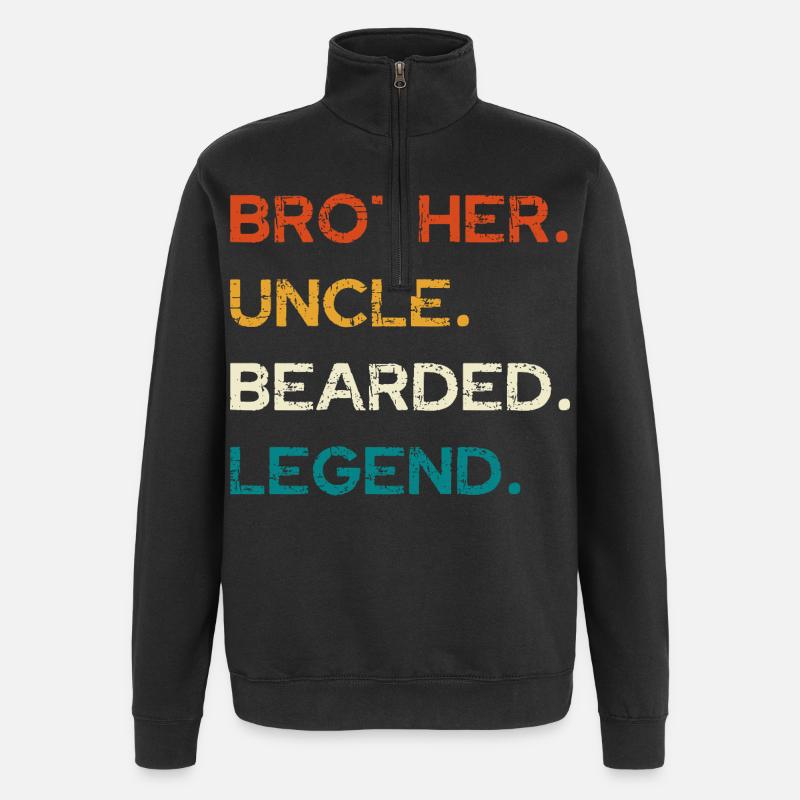 Bearded Legend: Brother and Uncle - Quarter-Zip Sweatshirt - black