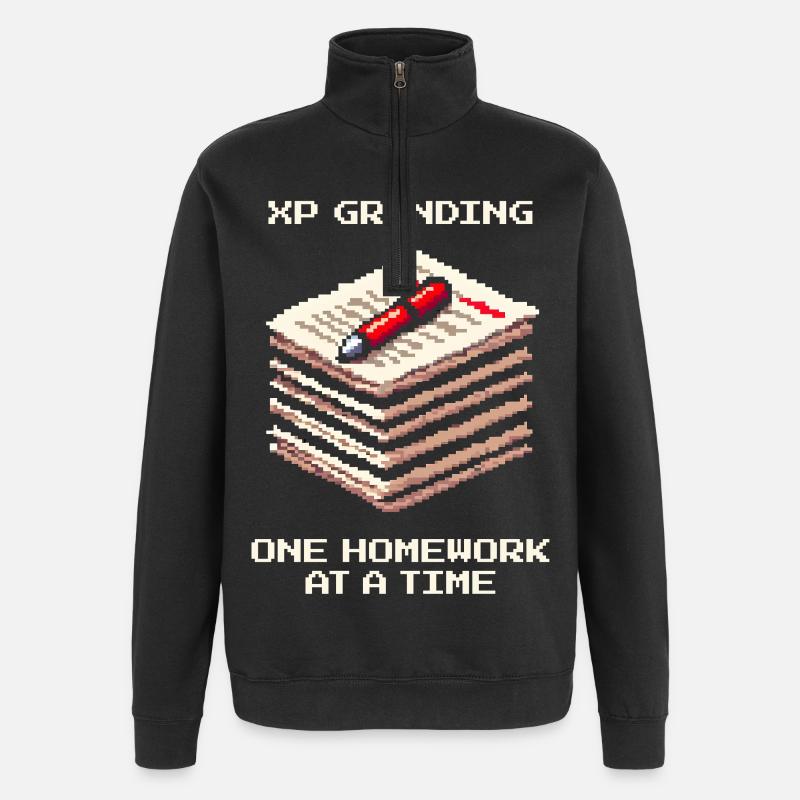 XP Grind : Devoirs pour devoirs | École - Sweat à zip 1/4 - noir