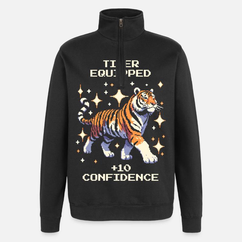 Tiger-Loadout: +10 Selbstvertrauen | Tiger - Quarter-Zip-Sweatshirt - Schwarz