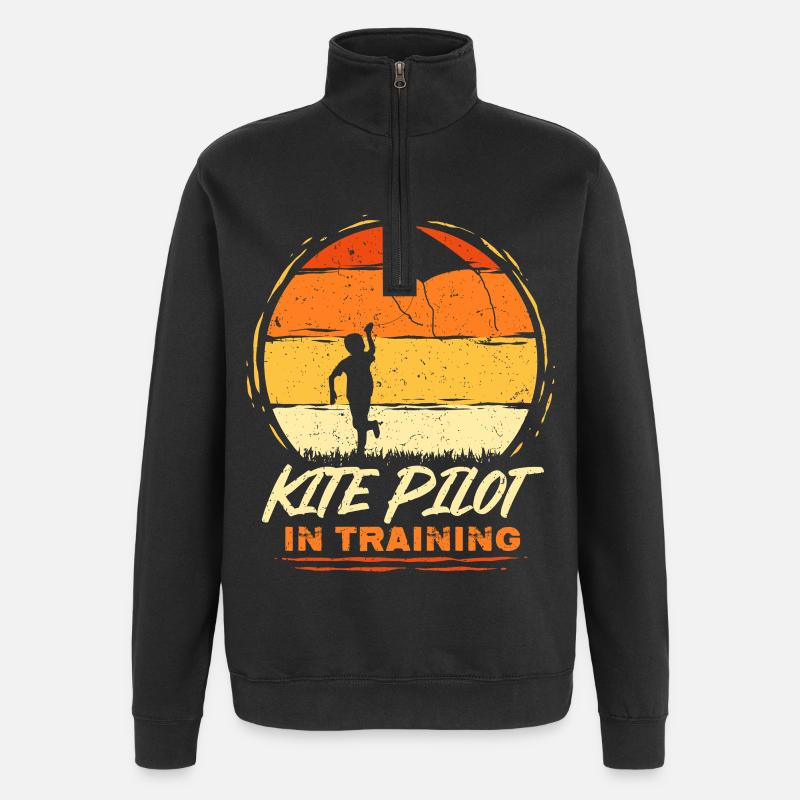 Drageflyvende dragepilot under oplæring - Sweatshirt med 1/4 lynlås - sort