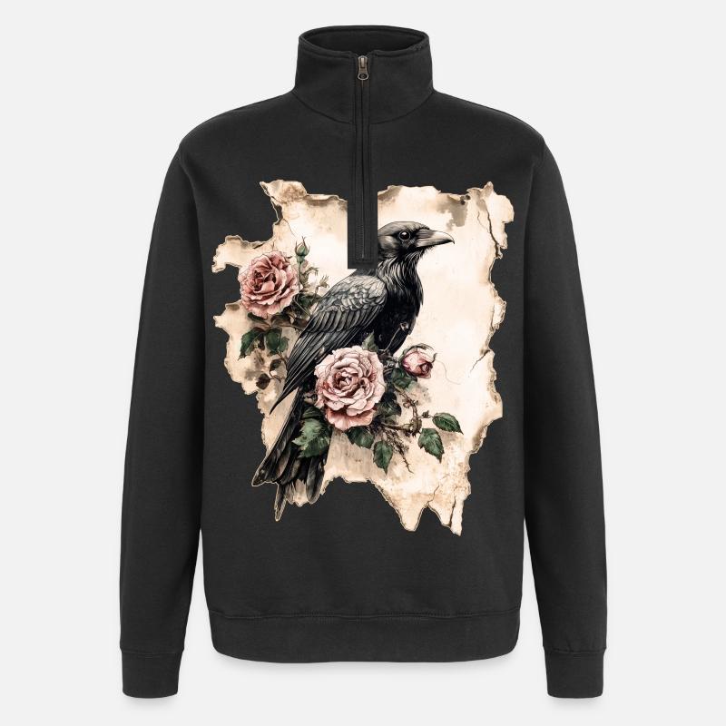 Corbeau - Sweat à zip 1/4 - noir