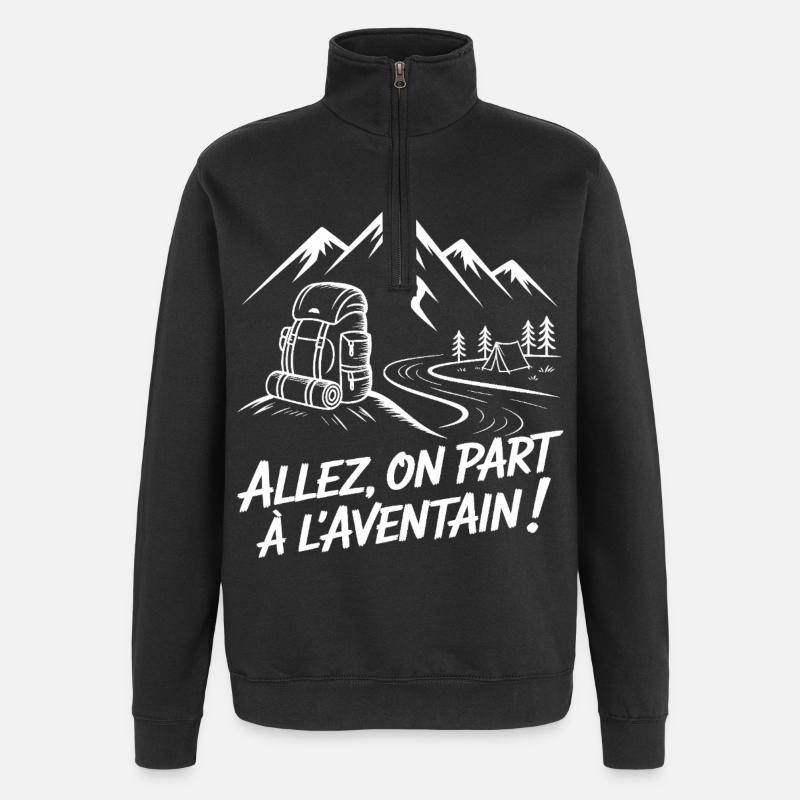 Aventure Backpacking Randonnée - Sweat à zip 1/4 - noir