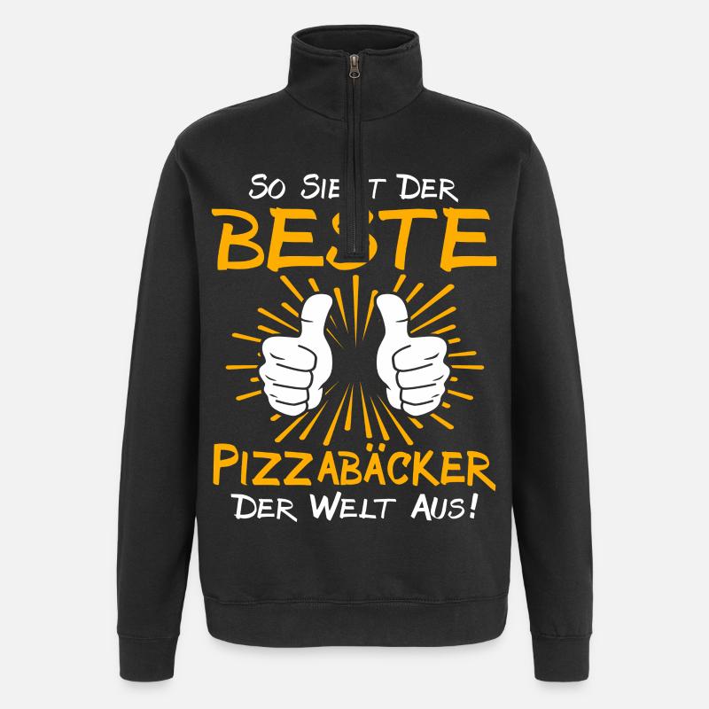 Idée cadeau pour un pizzaien - Sweat à zip 1/4 - noir