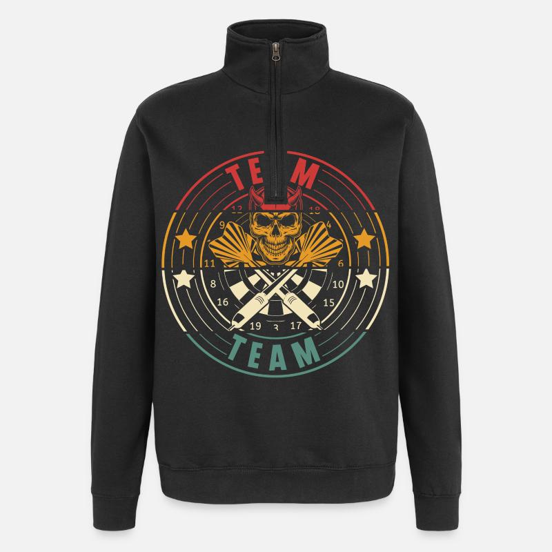 Équipe de fléchettes - Sweat à zip 1/4 - noir