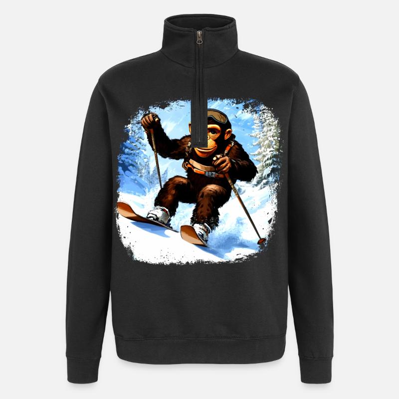 Monkey Ski - Quarter-Zip Sweatshirt - black