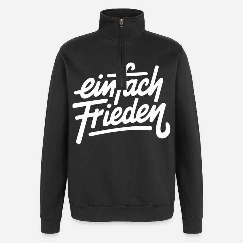 Simplement des lettres de paix - Sweat à zip 1/4 - noir