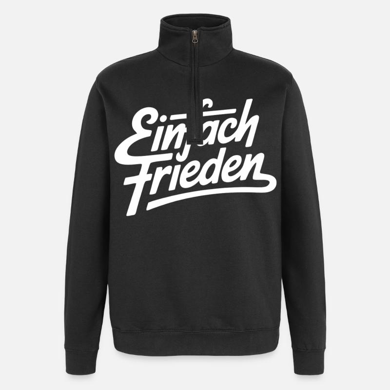 Simplement la paix - Sweat à zip 1/4 - noir