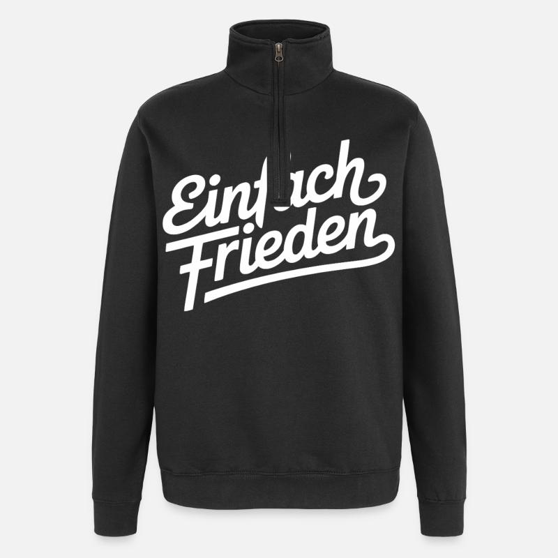 Simplement la paix – la paix, l’humanité - Sweat à zip 1/4 - noir