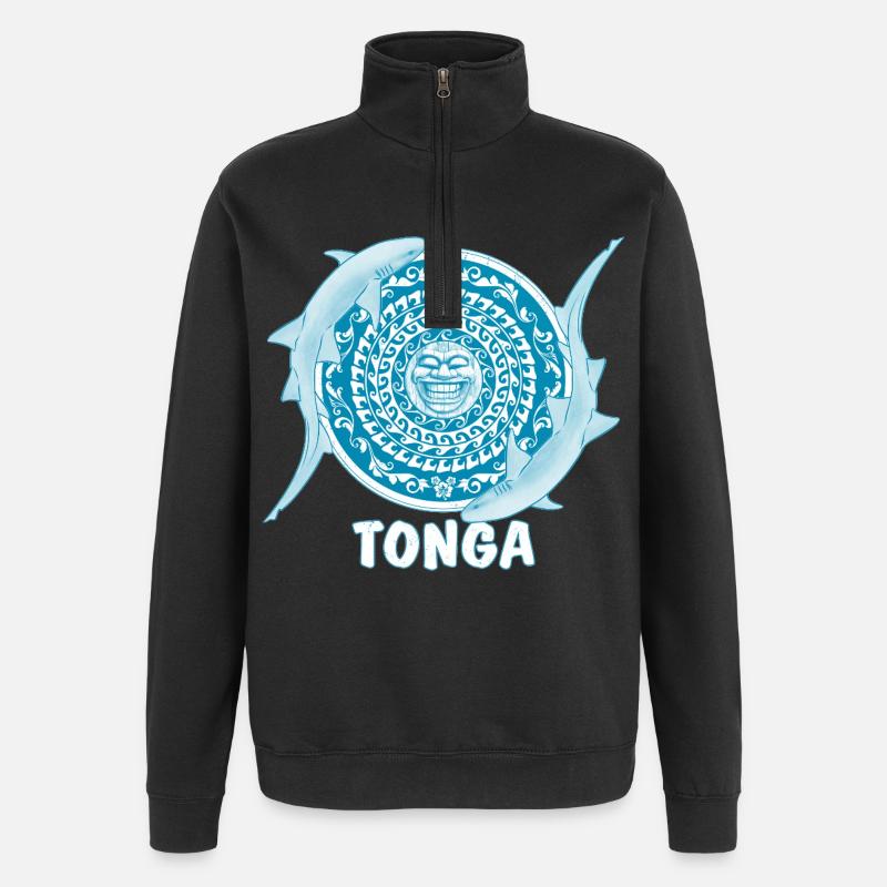 Requin nourrice des Tonga - Sweat à zip 1/4 - noir