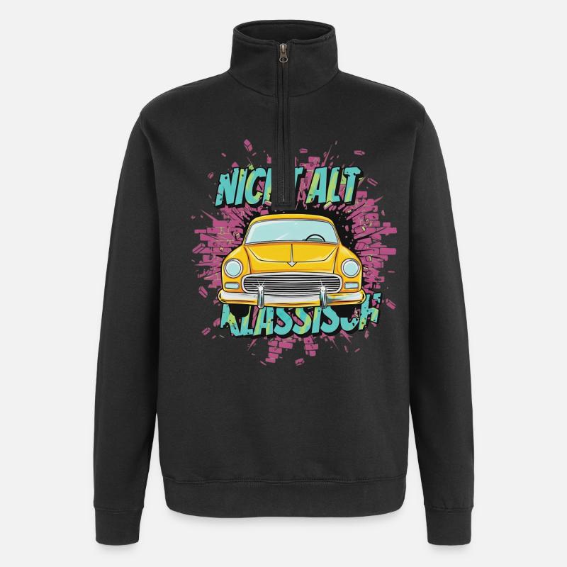 Oldtimer Auto – Nicht Alt Klassisch - Quarter-Zip-Sweatshirt - Schwarz
