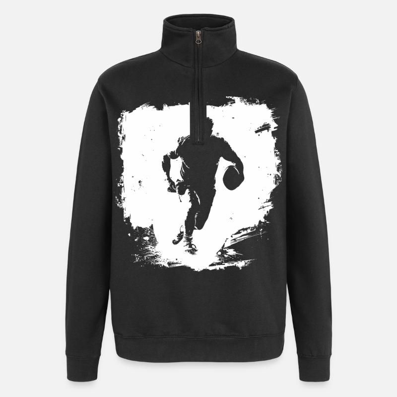 Art de rue du rugby - Sweat à zip 1/4 - noir