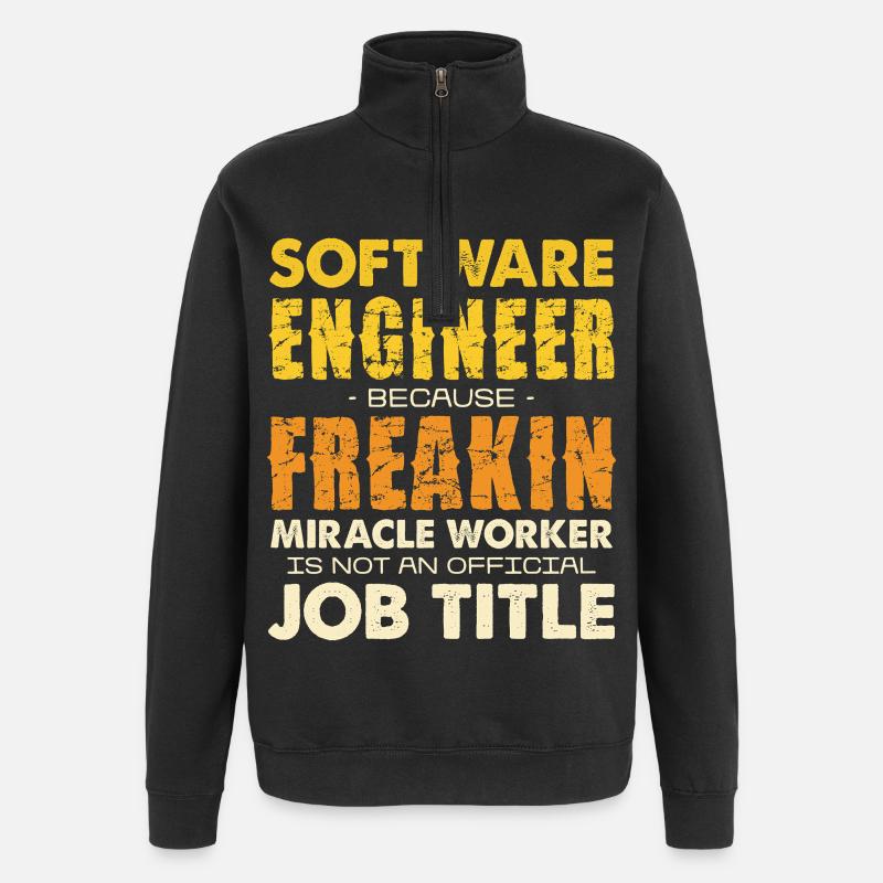 Software Engineer Freakin Miracle Worker - Quarter-Zip Sweatshirt - black
