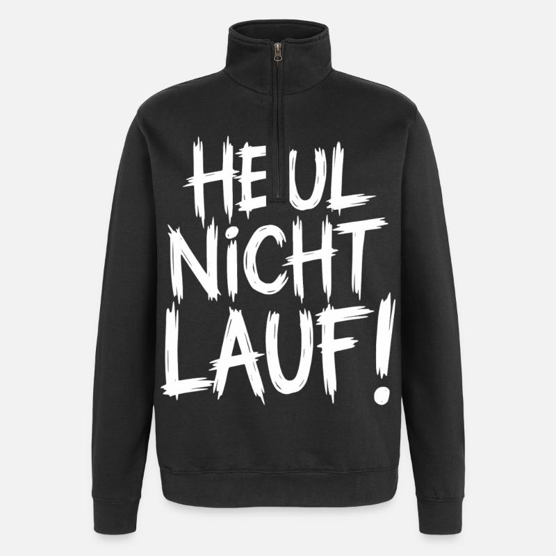 Don't cry Run! - Quarter-Zip Sweatshirt - black