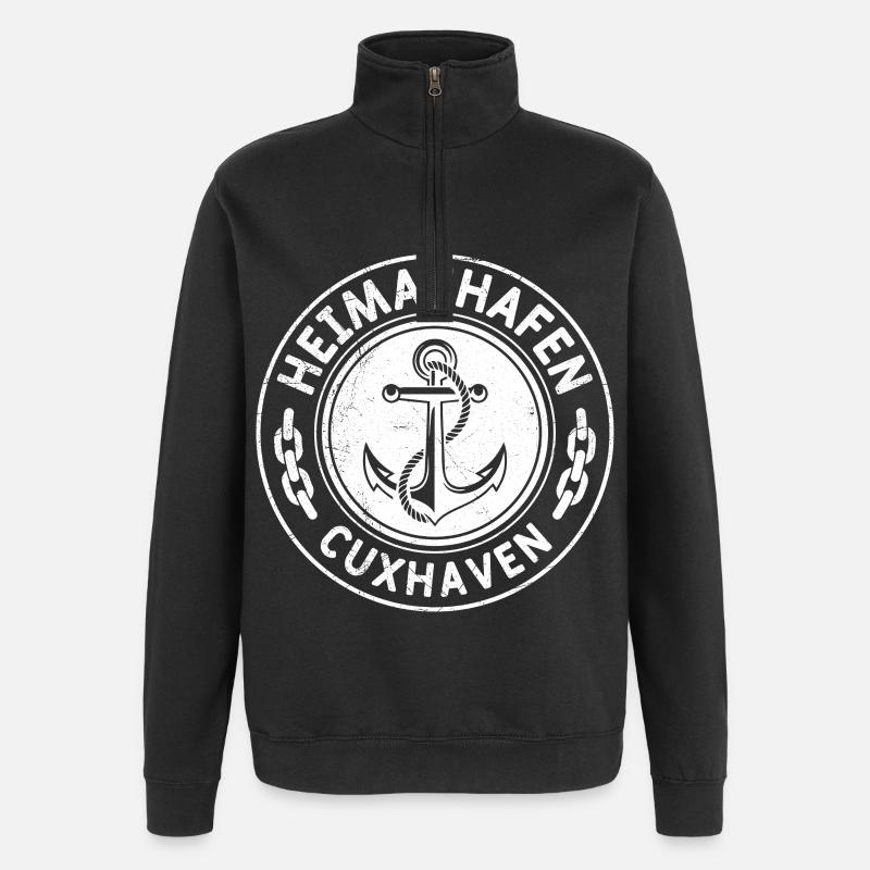 Cuxhaven HEIMATHAFEN CUXHAVEN Funny - Quarter-Zip Sweatshirt - black