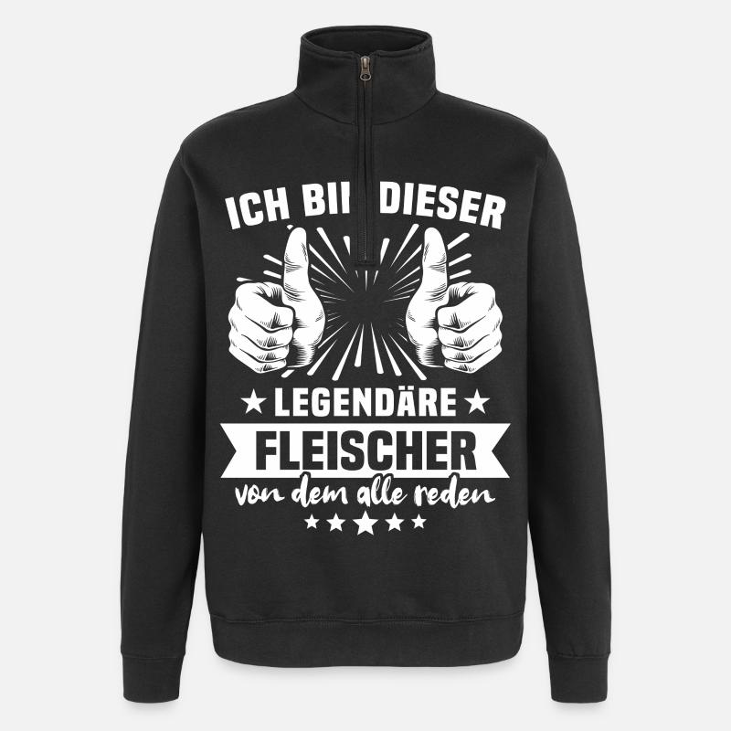 Légende du boucher - Sweat à zip 1/4 - noir