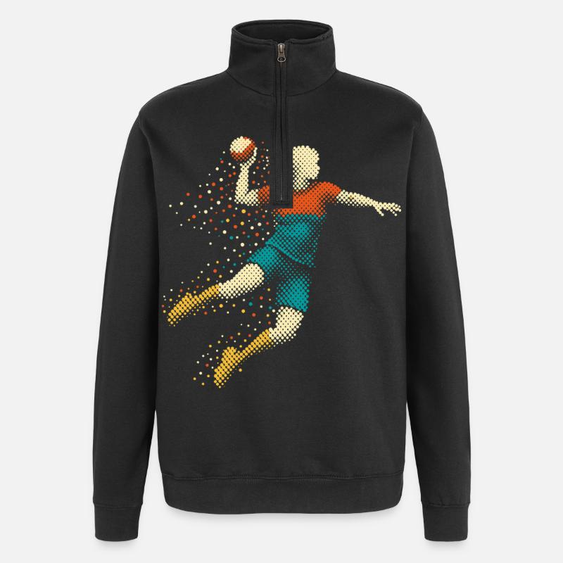 handball mädchen - Quarter-Zip-Sweatshirt - Schwarz