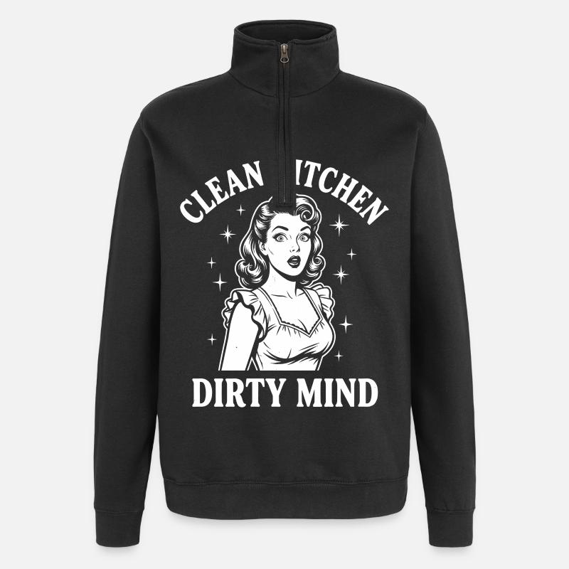Echte Provokation Freches Pin-up  - Quarter-Zip-Sweatshirt - Schwarz