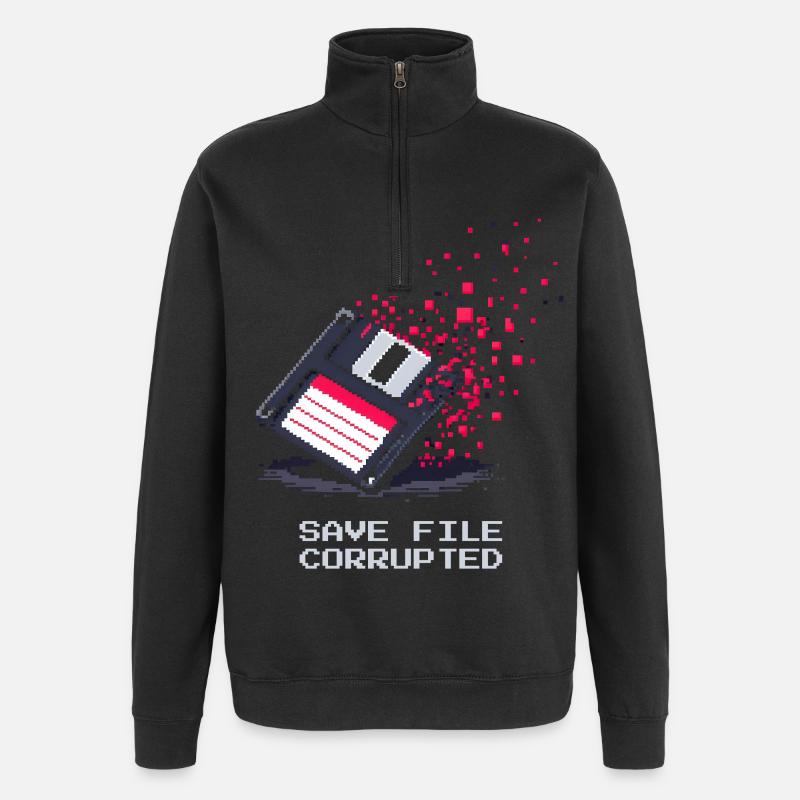 Save File kaputt | Bestatter Ironie - Quarter-Zip-Sweatshirt - Schwarz