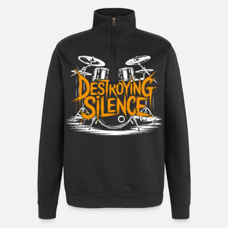 Drummer Drumset Design - Quarter-Zip Sweatshirt - black