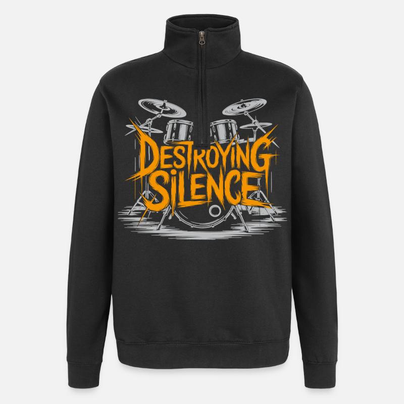 Drummer Drumset Design - Quarter-Zip Sweatshirt - black