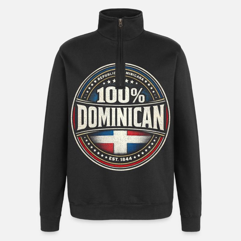 Dominicain - Sweat à zip 1/4 - noir