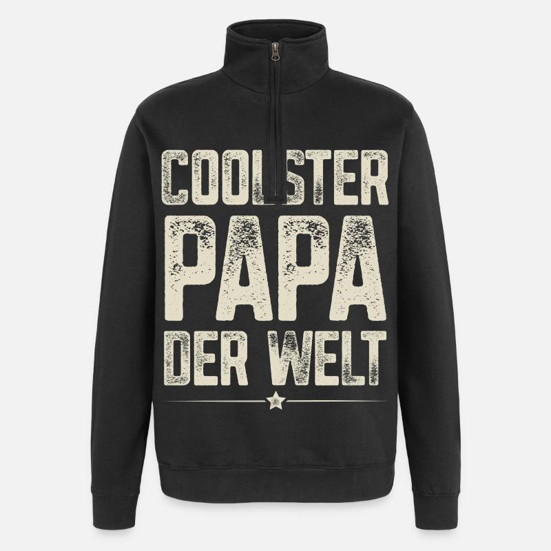 Coolster Papa Der Welt - Quarter-Zip-Sweatshirt - Schwarz